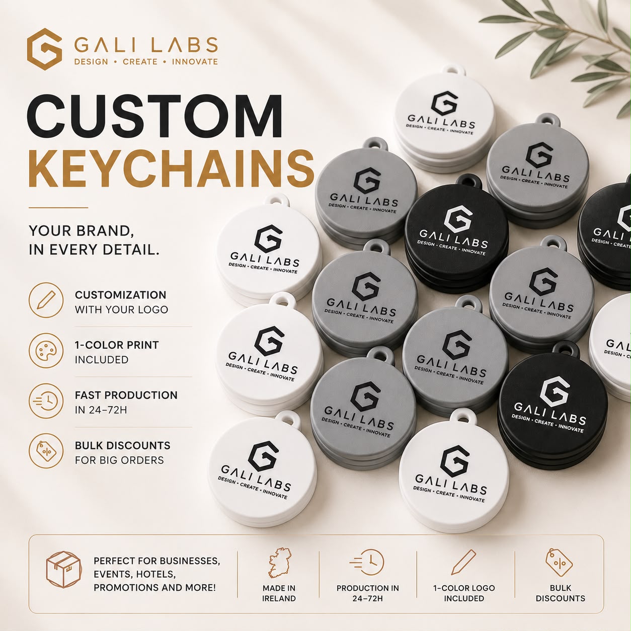 Custom PLA Keychains with Your Simple Logo