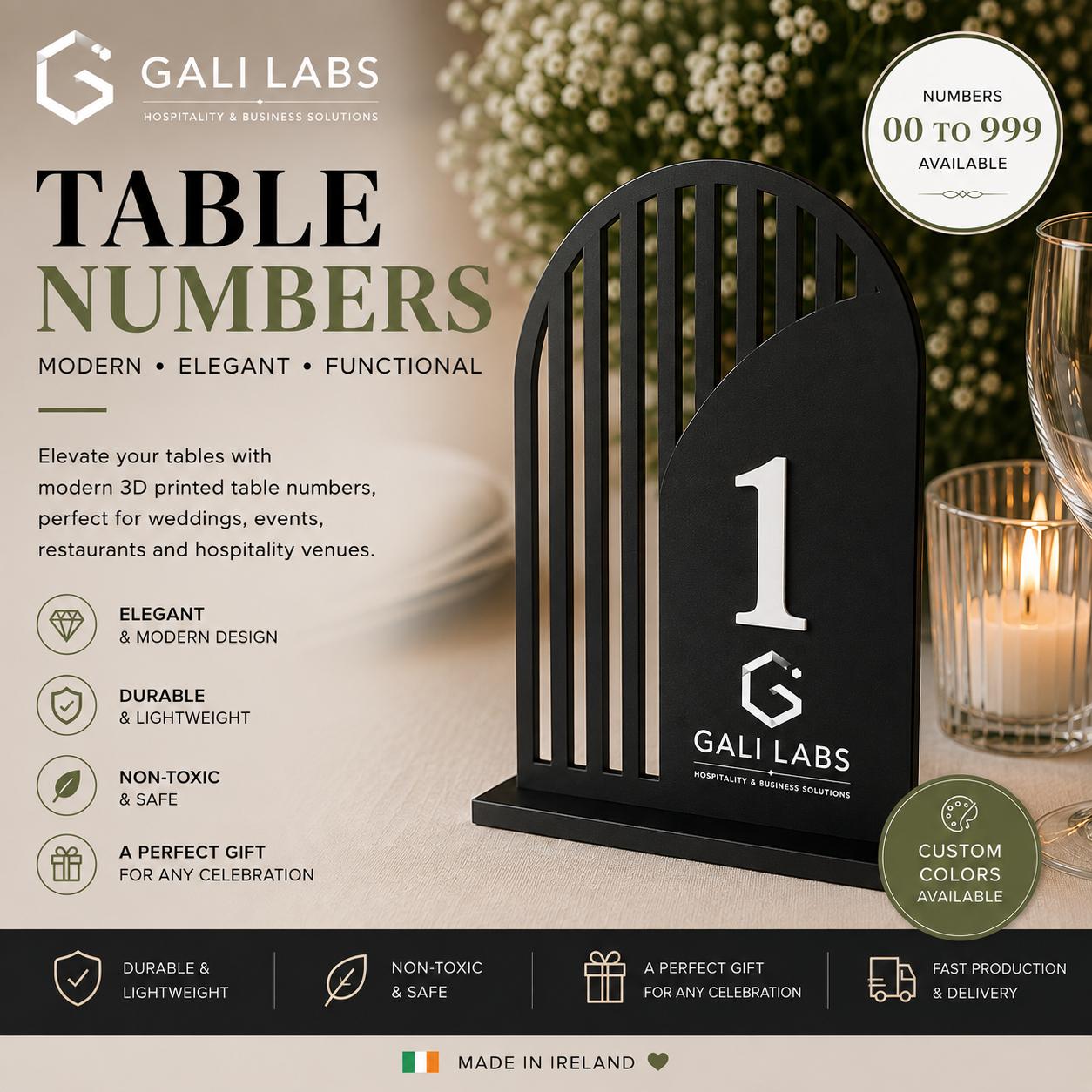 Personalised 3D Table Numbers | Custom Restaurant & Hotel Table Signs