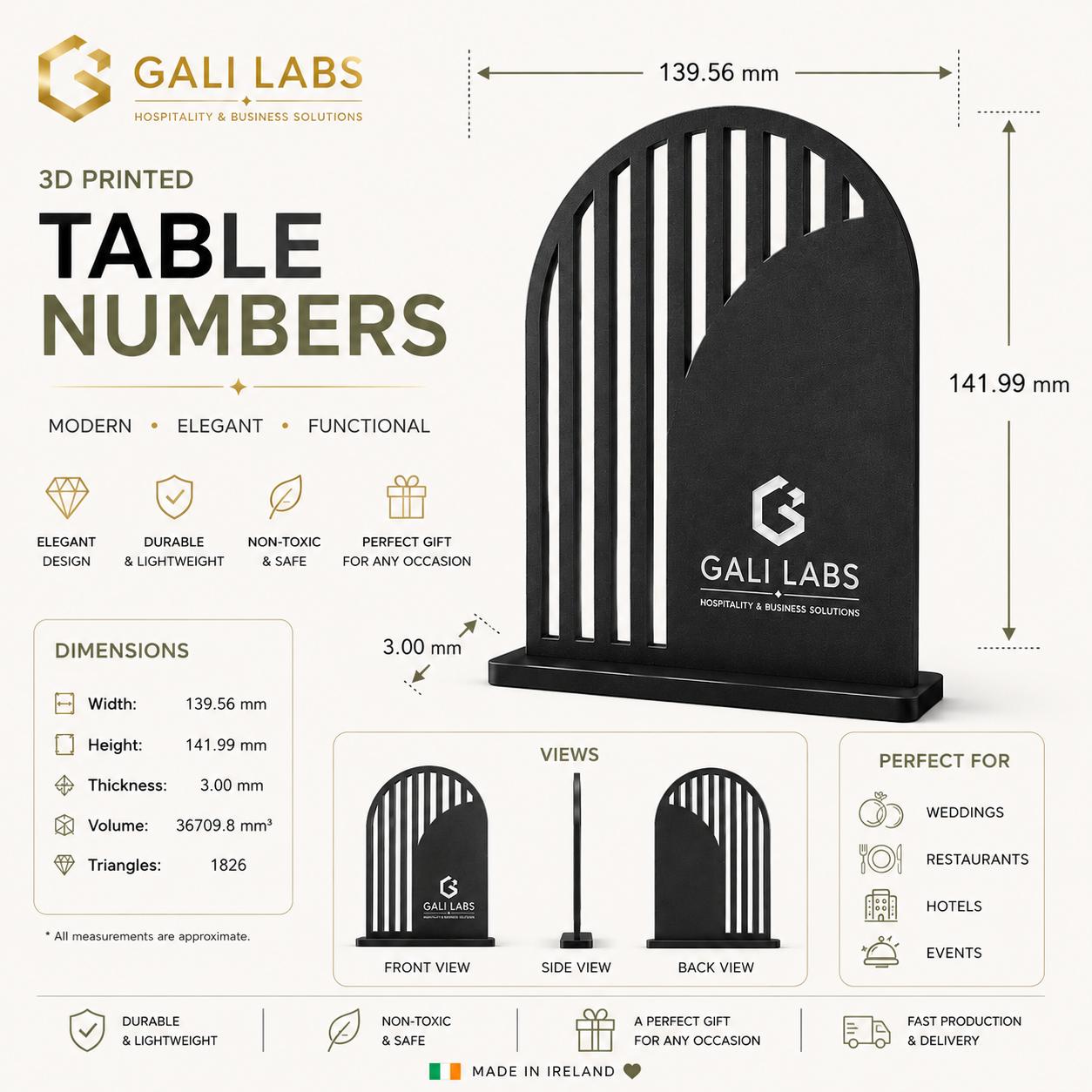 Personalised 3D Table Numbers | Custom Restaurant & Hotel Table Signs