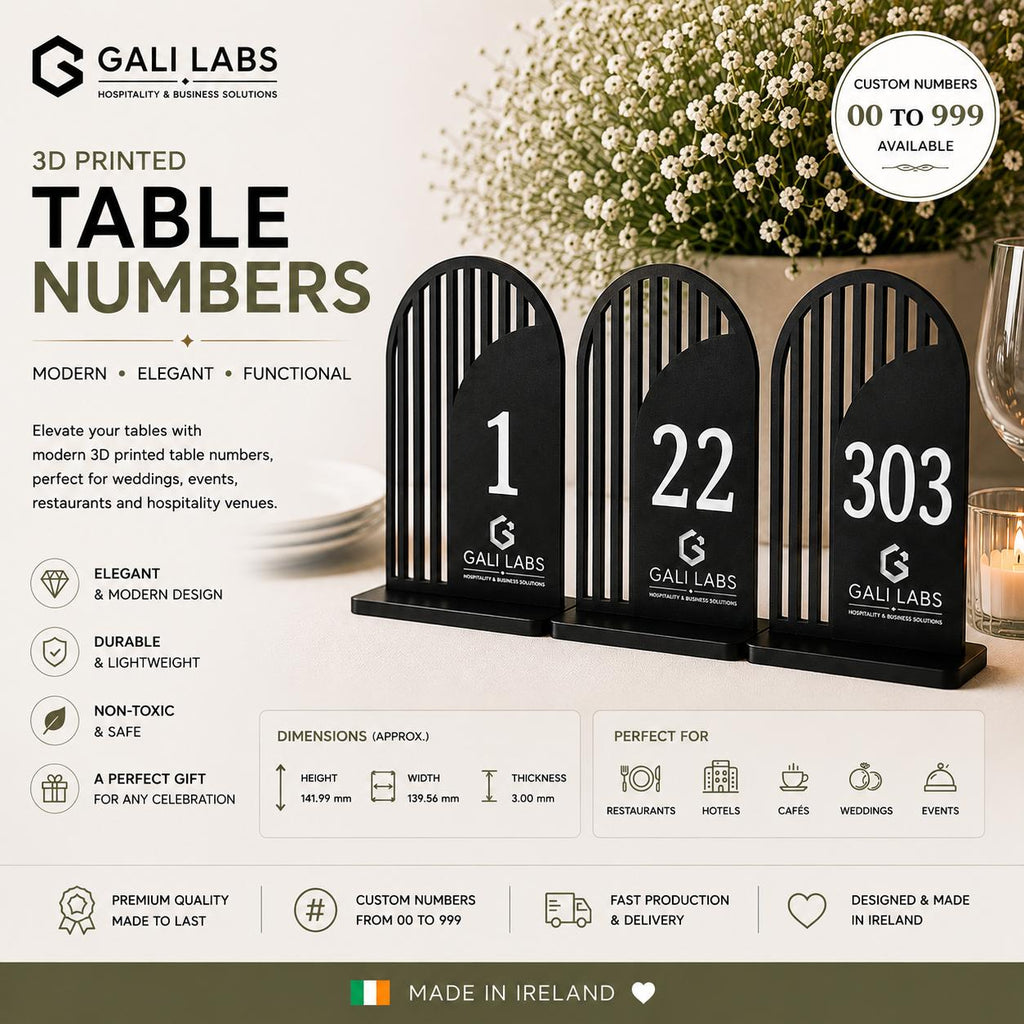 Personalised 3D Table Numbers | Custom Restaurant & Hotel Table Signs