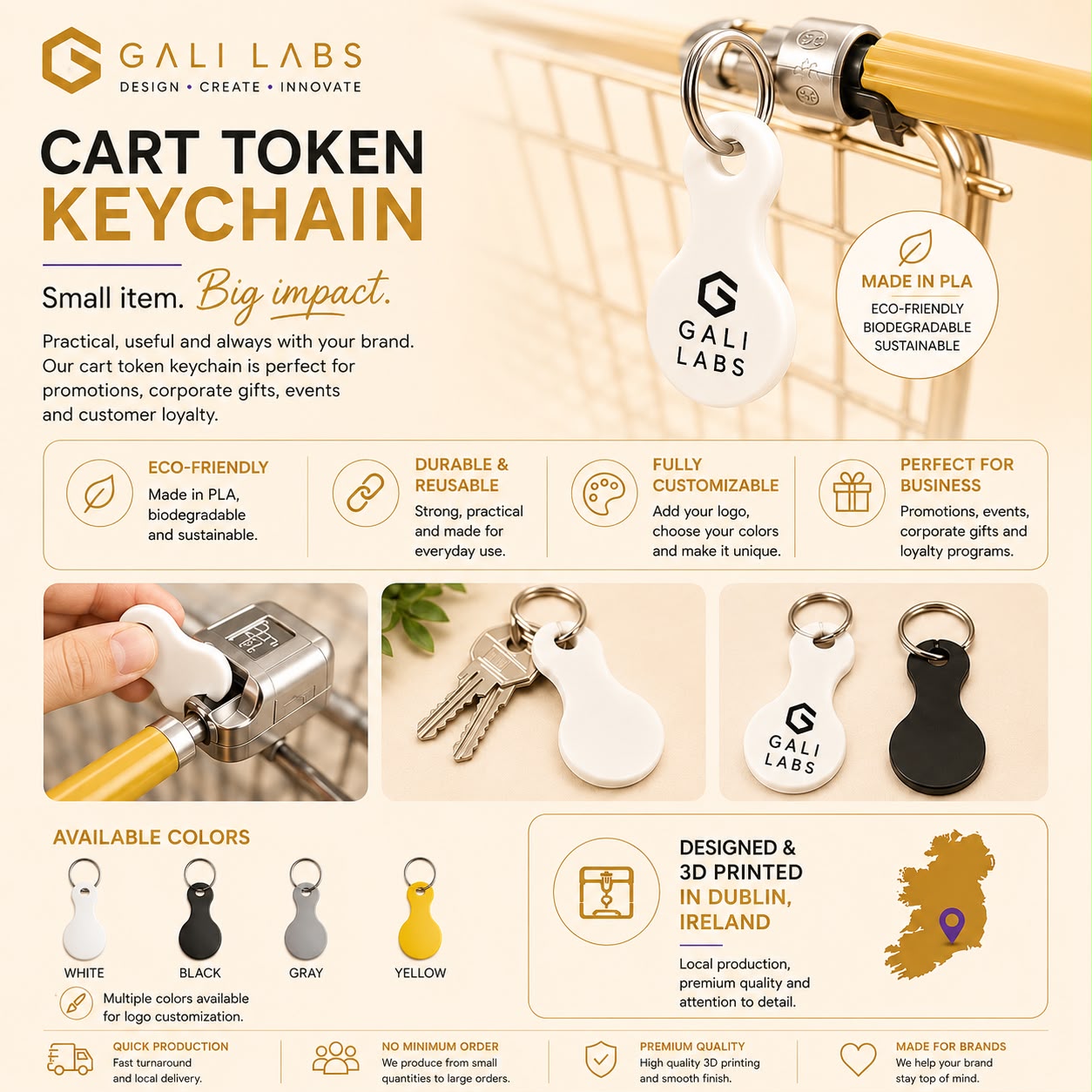 Personalized Shopping Cart Token Keychain | Corporate Gifts