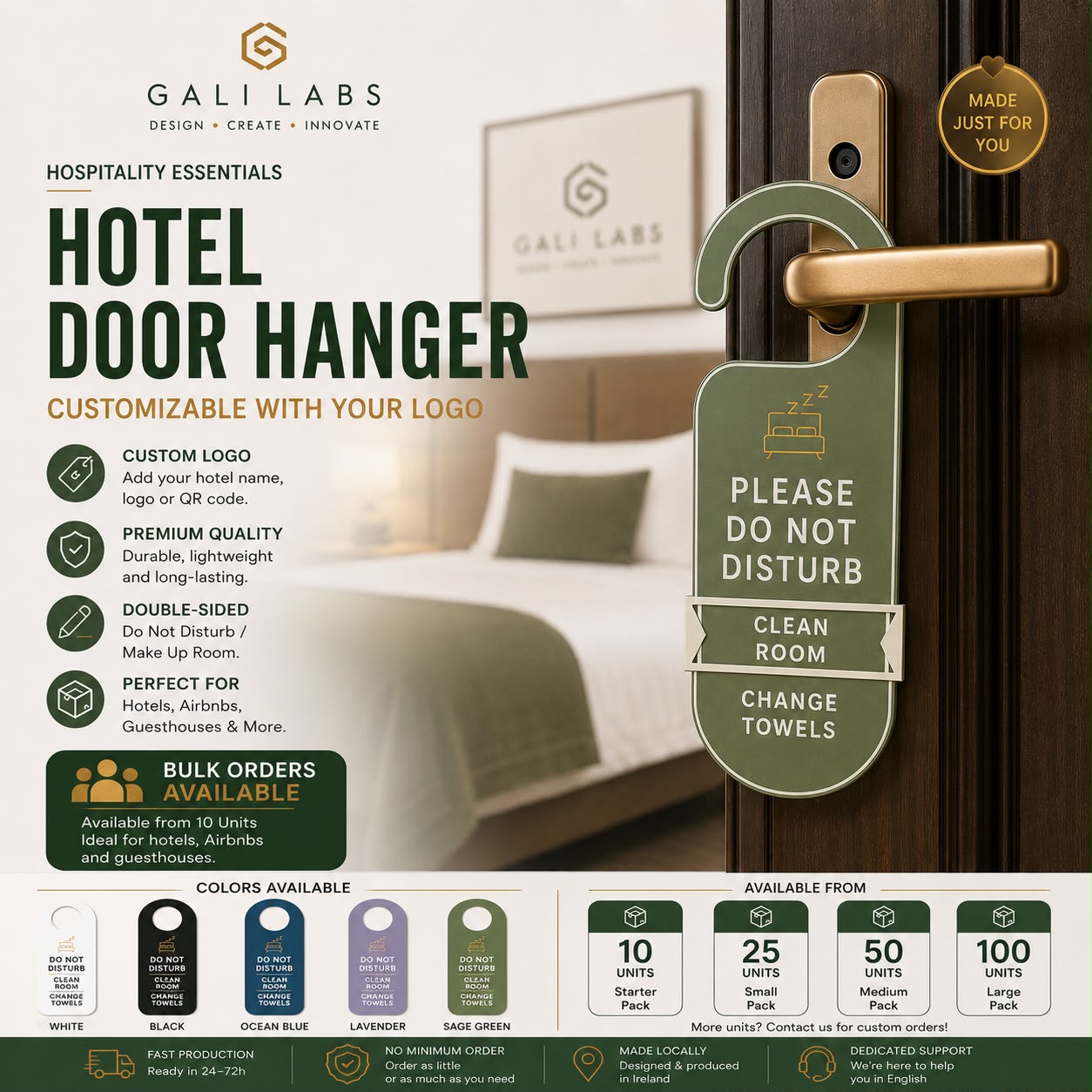 Custom Hotel Door Hanger | Personalized Do Not Disturb Sign